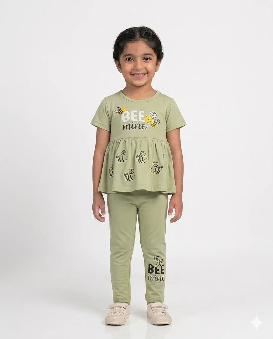 Girls Peplum Tops With Trousers –Summer Stuff Soft & Comfortable | 1–3 Years