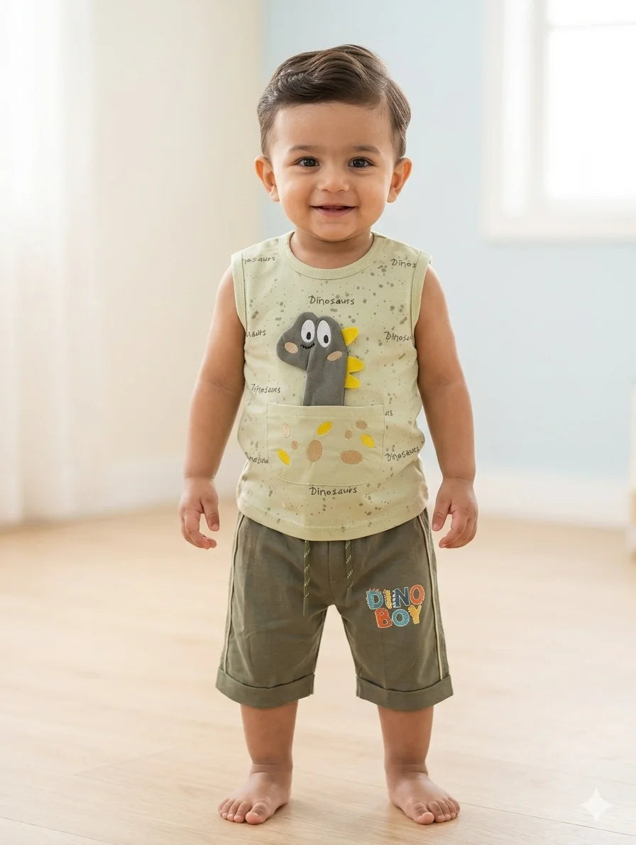 Kids Sleeveless Shirt With Shorts – Premium Quality Summer Stuff Soft & Comfortable | 1–3 Years