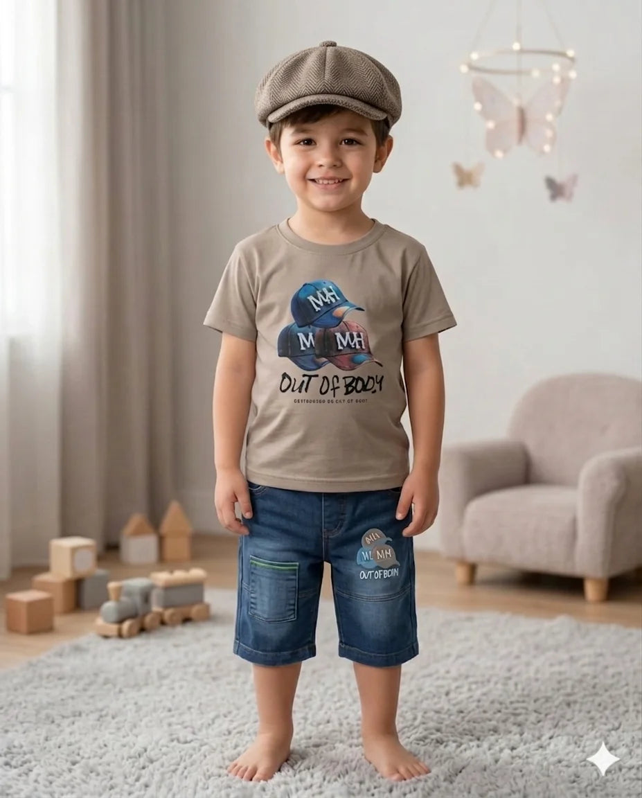 Kids T-Shirt With Shorts – Premium Cotton | Soft & Comfortable | 6 Months-2 Years