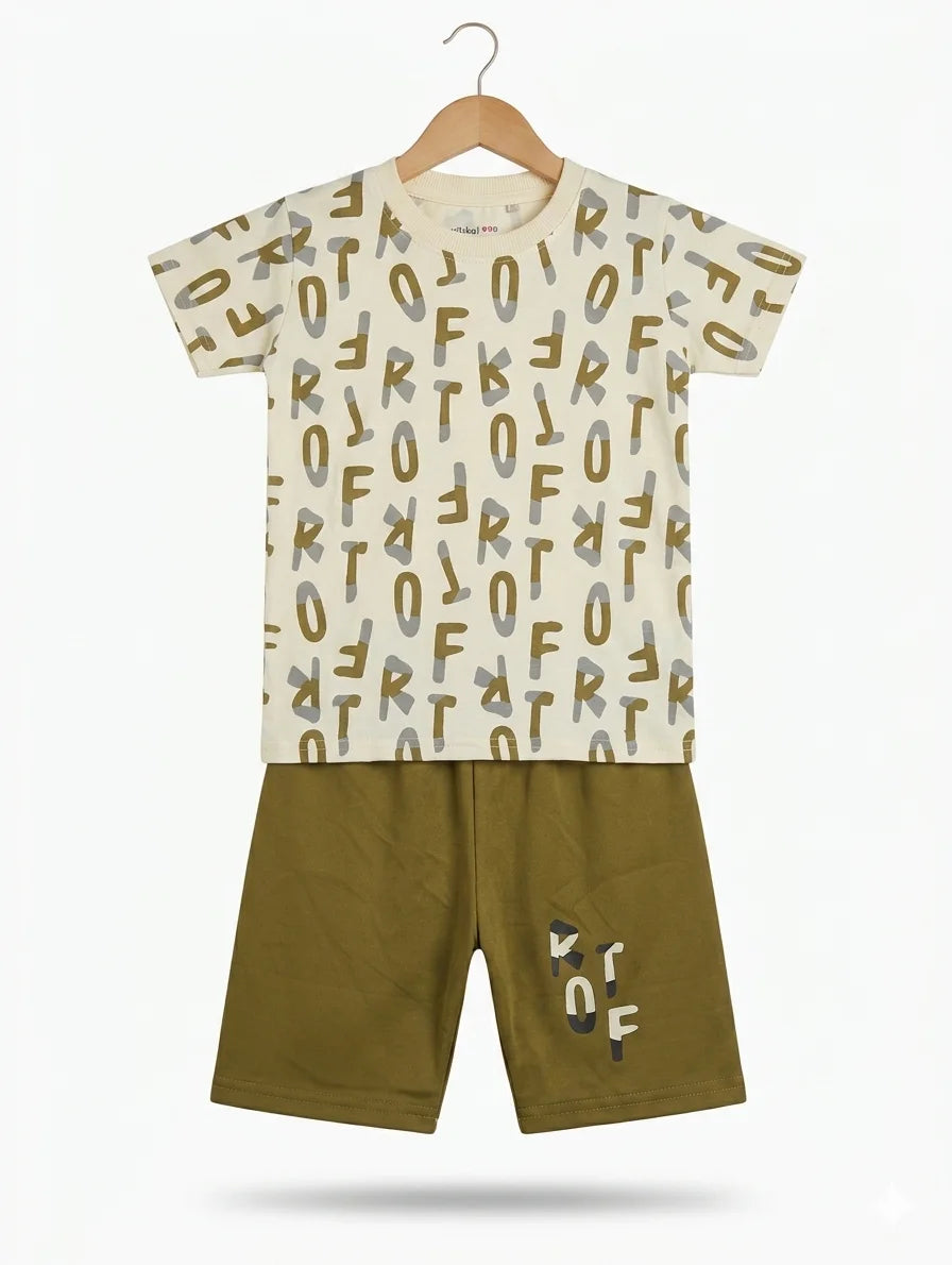 Kids Alphabet T Shirt With Shorts – Summer Stuff Soft & Comfortable | 1–3 Years