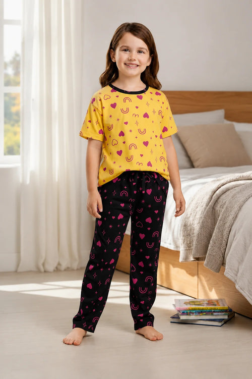 Comfortable Girls' Casual Pajama Set – Soft & Comfortable | 1–10 Years