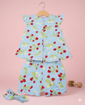 Strawberry Print Two-Piece With Nicker Summer Set With Head Band  – Soft & Comfortable | 1–3 Years