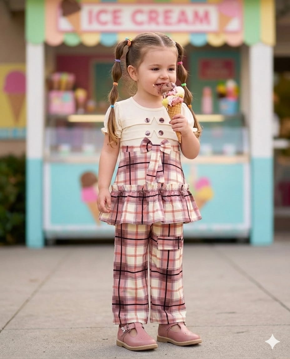 Girls Tunic Style Frock With Wide Leg Trouser  – Premium Quality Summer Stuff Soft & Comfortable | 1–10 Years