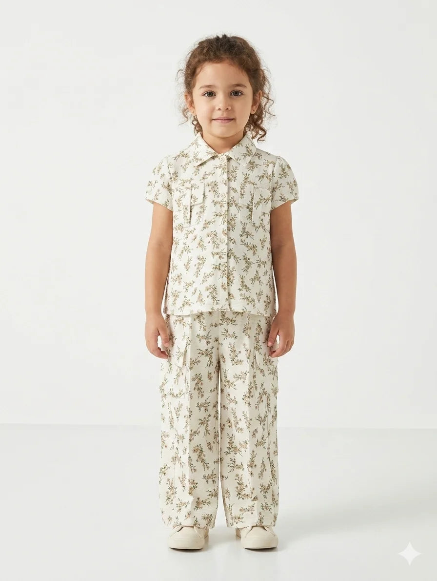 Floral Print Cargo Style Coord Set – Summer Stuff Soft & Comfortable | 1–3 Years