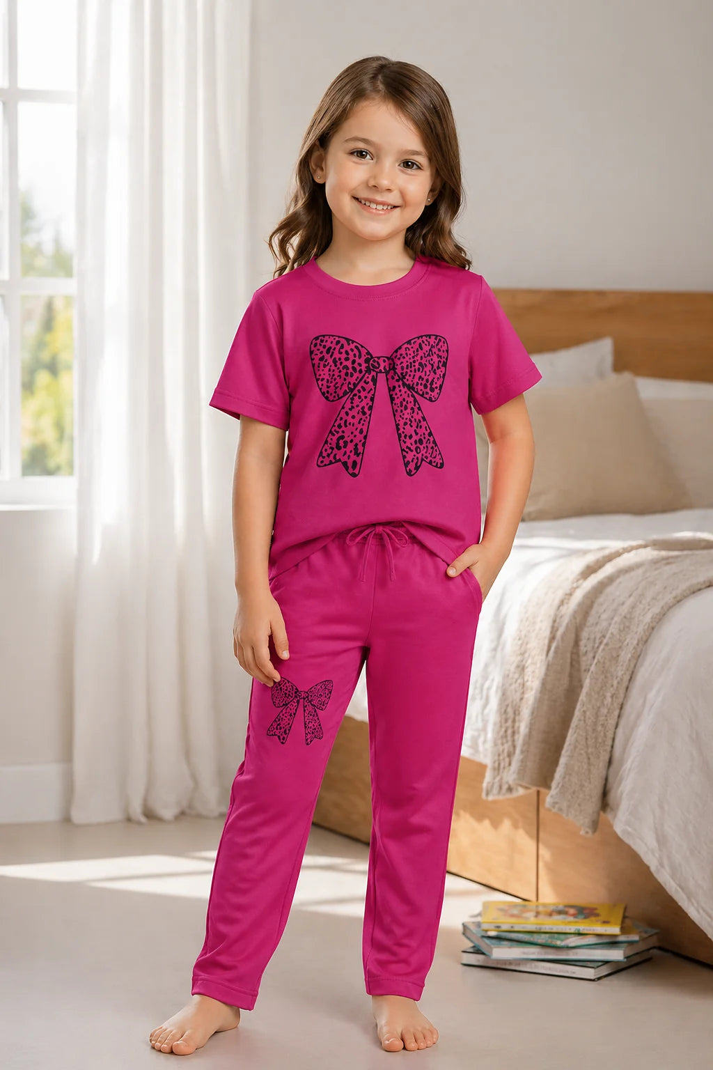Comfortable Girls' Casual Pajama Set – Soft & Comfortable | 1–10 Years