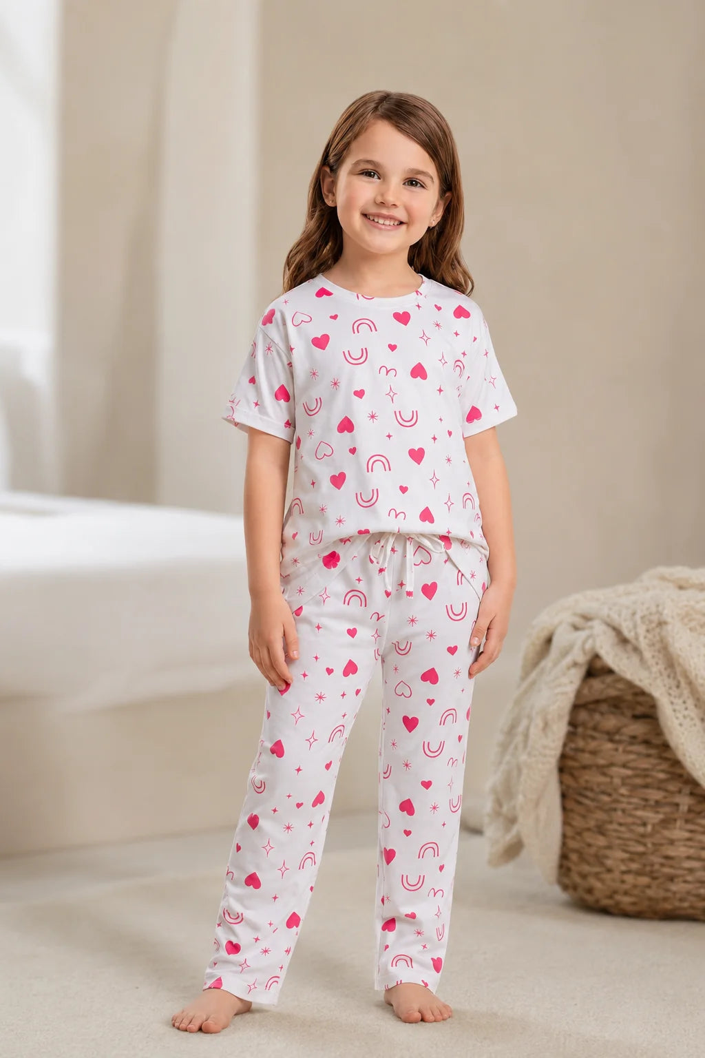Comfortable Girls' Casual Pajama Set – Soft & Comfortable | 1–10 Years