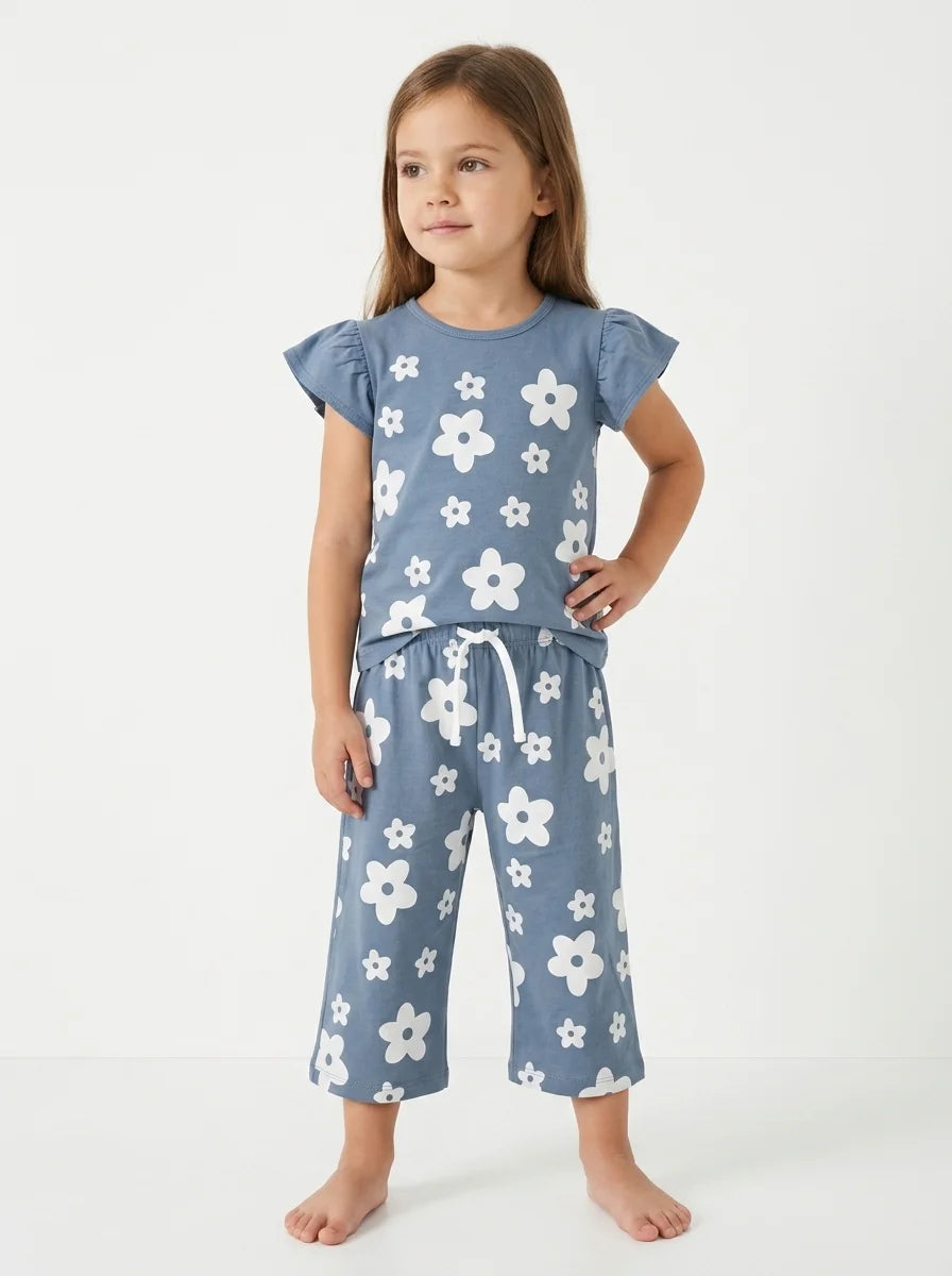 Comfortable Girls' Casual Pajama Set – Soft & Comfortable | 1–10 Years