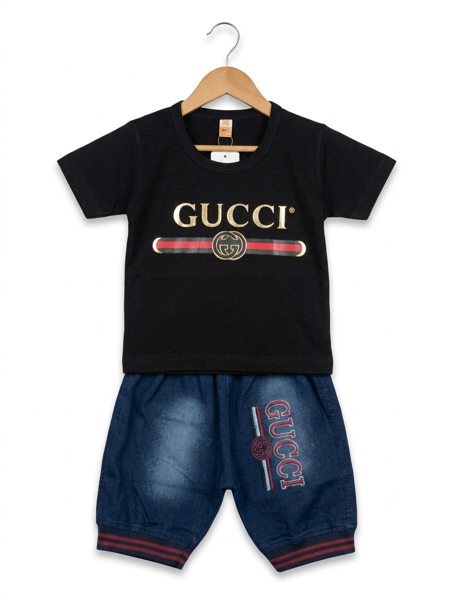 Kids T Shirt With Jeans Shorts – Summer Stuff Soft & Comfortable | 6 Months- 9 Months