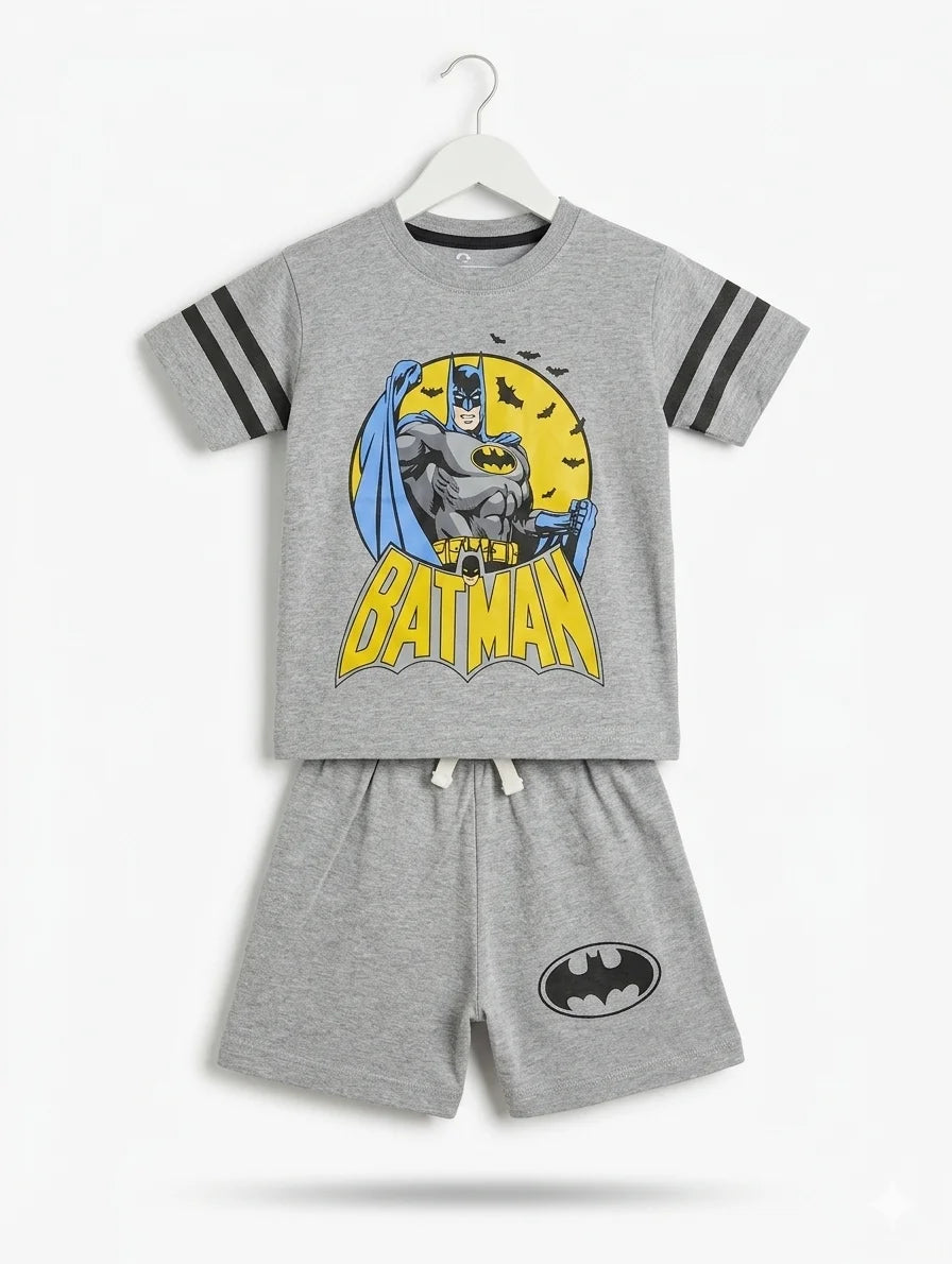 Kids Batman T Shirt With Shorts – Premium Quality Summer Stuff Soft & Comfortable | 1–10 Years