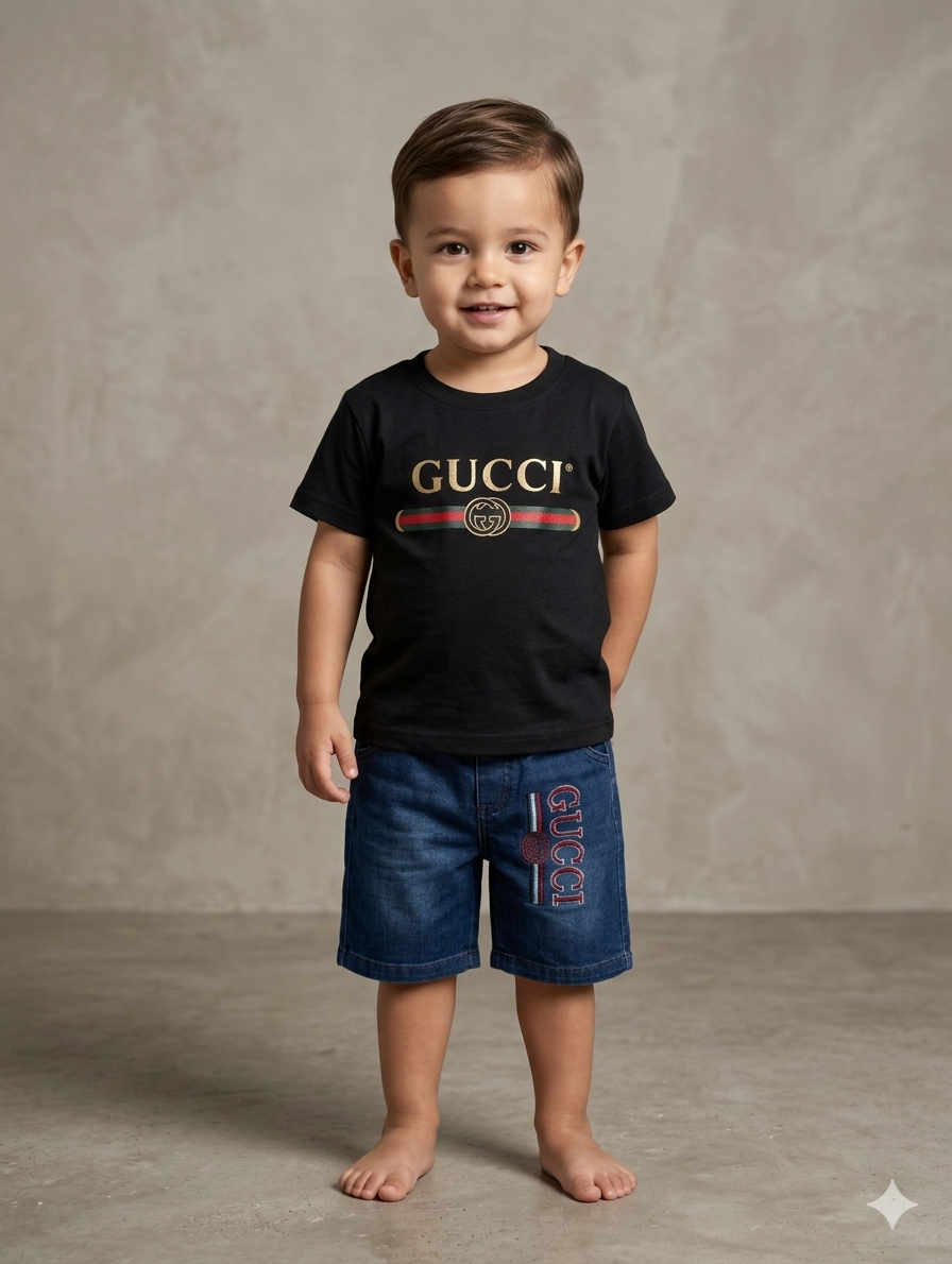 Kids T Shirt With Jeans Shorts – Summer Stuff Soft & Comfortable | 6 Months- 9 Months