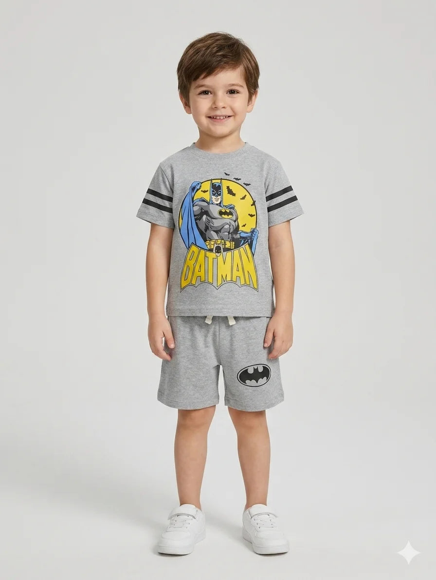 Kids Batman T Shirt With Shorts – Premium Quality Summer Stuff Soft & Comfortable | 1–10 Years