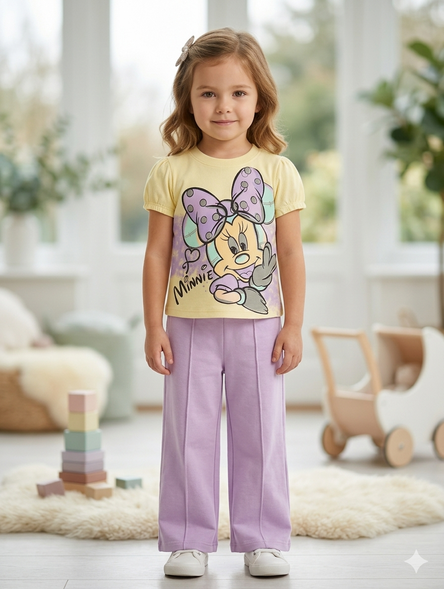 Girls Minnie Mouse Pajama Set – Summer Stuff Soft & Comfortable | 1–5 Years