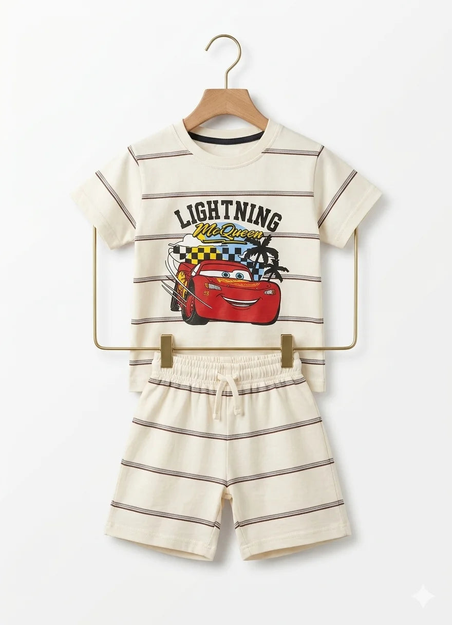 Cars T Shirt With Shorts – Summer Stuff Soft & Comfortable | 1–8 Years