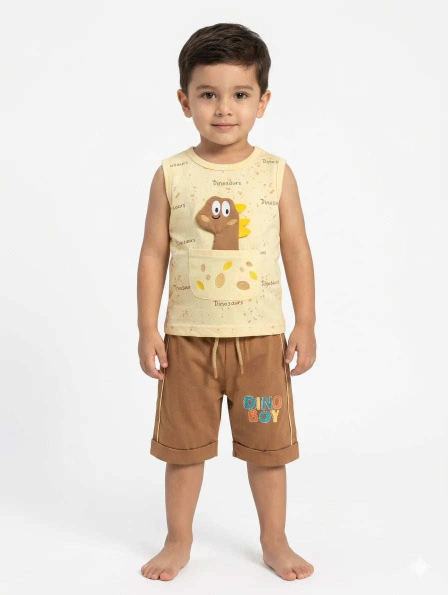 Kids Sleeveless Shirt With Shorts – Premium Quality Summer Stuff Soft & Comfortable | 1–3 Years
