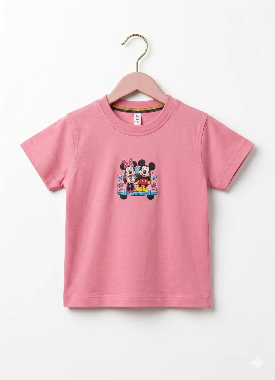 Girls Mickey Mouse Summer T-Shirt – Soft & Comfortable | 2 - 12 Years
