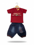 Kids T Shirt With Jeans Shorts – Summer Stuff Soft & Comfortable | 6 Months- 9 Months