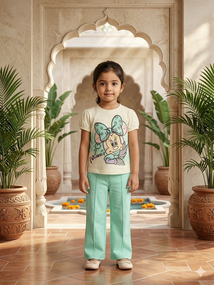 Girls Minnie Mouse Pajama Set – Summer Stuff Soft & Comfortable | 1–5 Years