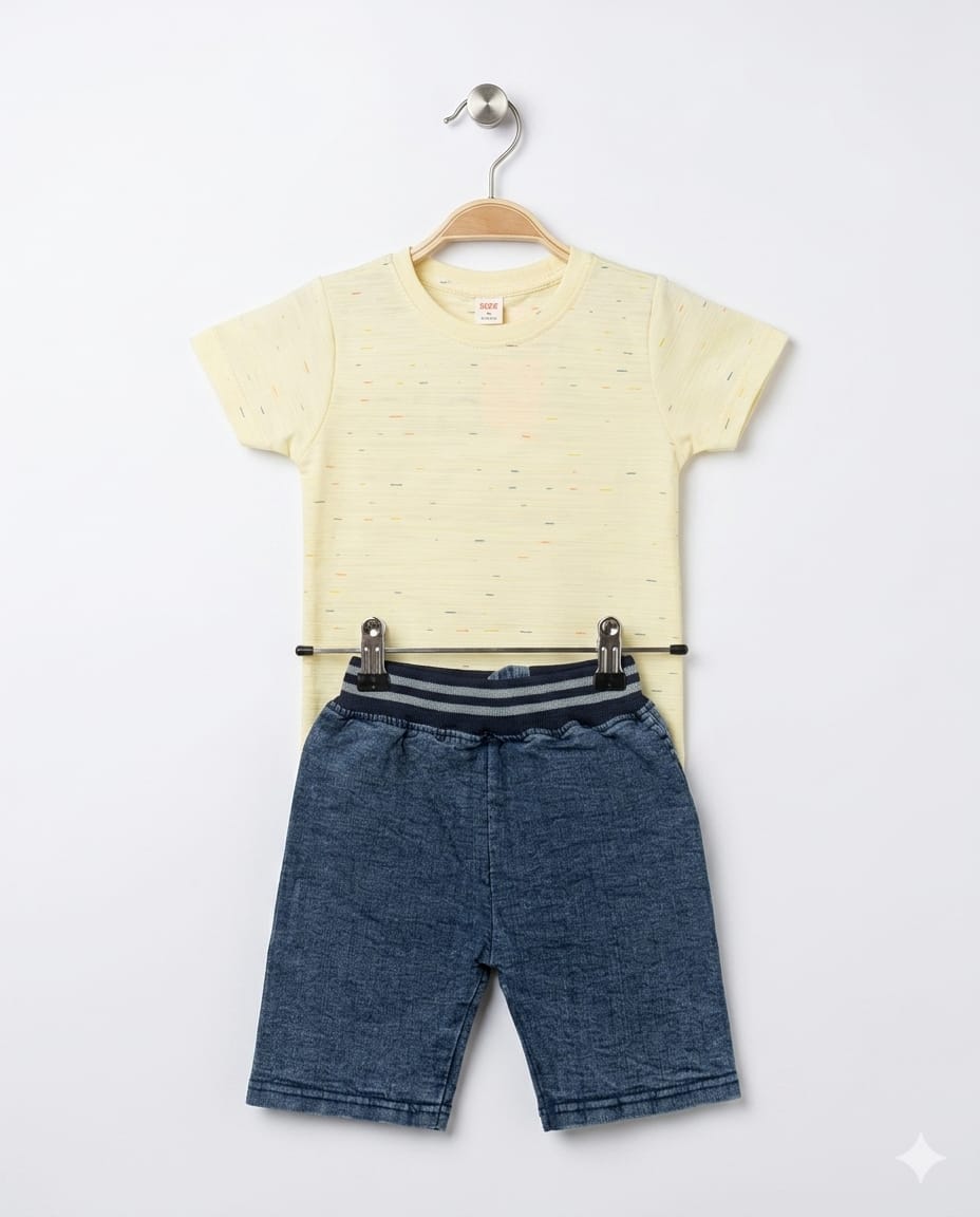 Kids T Shirt With Jeans Shorts – Premium Quality Summer Stuff Soft & Comfortable | 1–3 Years