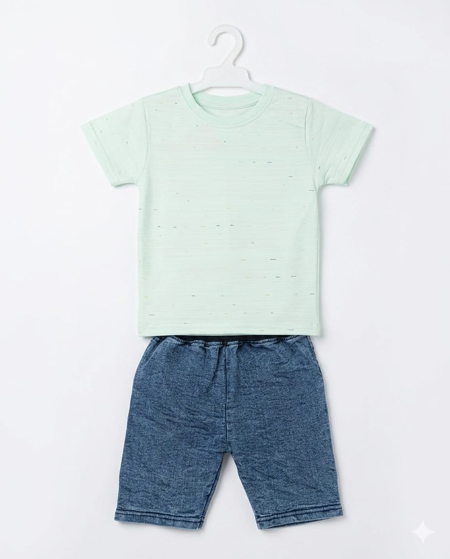 Kids T Shirt With Jeans Shorts – Premium Quality Summer Stuff Soft & Comfortable | 1–3 Years