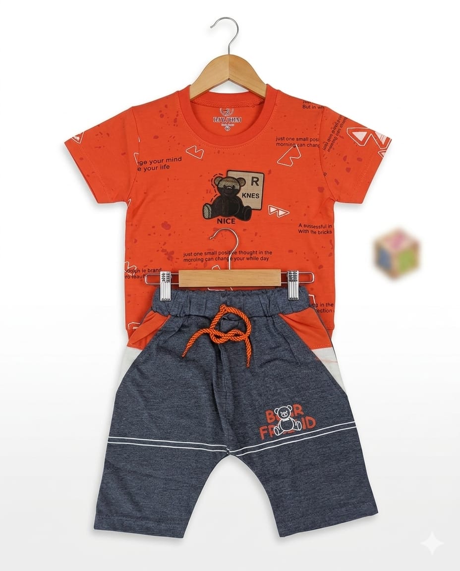 Kids T Shirt With Shorts – Premium Quality Summer Stuff Soft & Comfortable | 1–3 Years