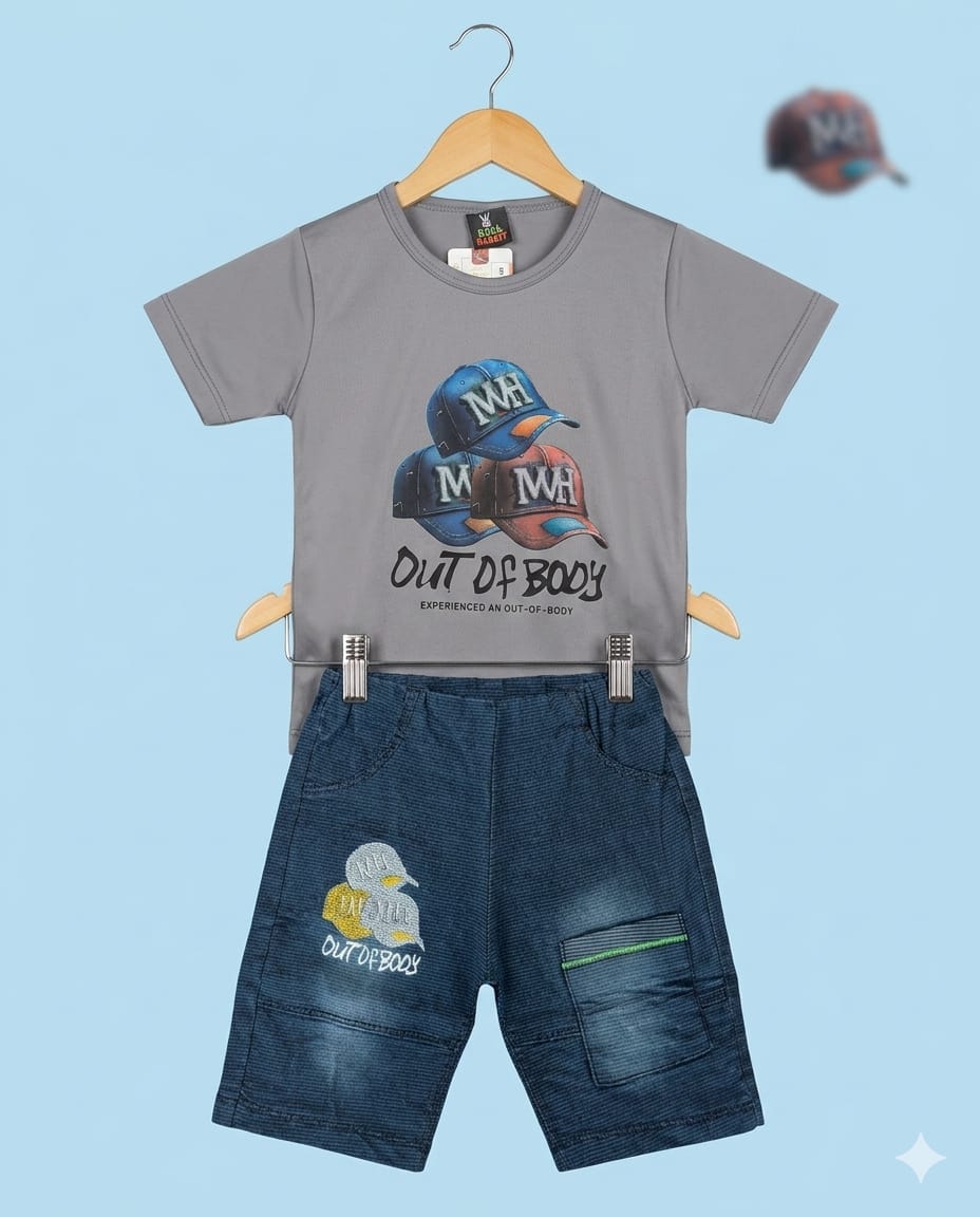 Kids T-Shirt With Shorts – Premium Cotton | Soft & Comfortable | 6 Months-2 Years