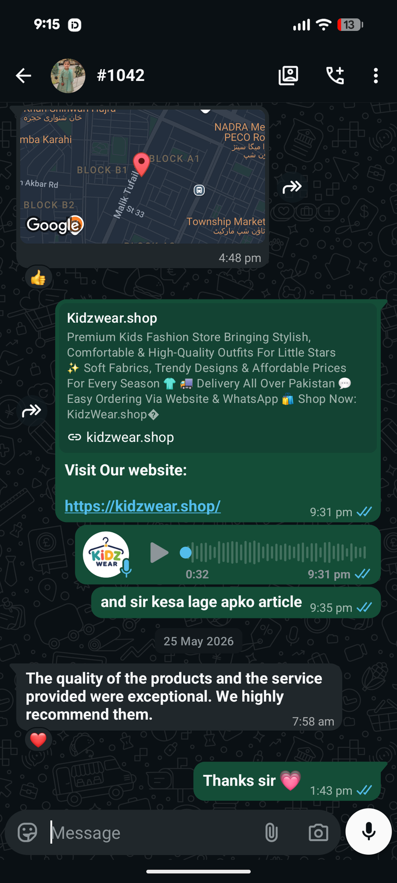 Customer review