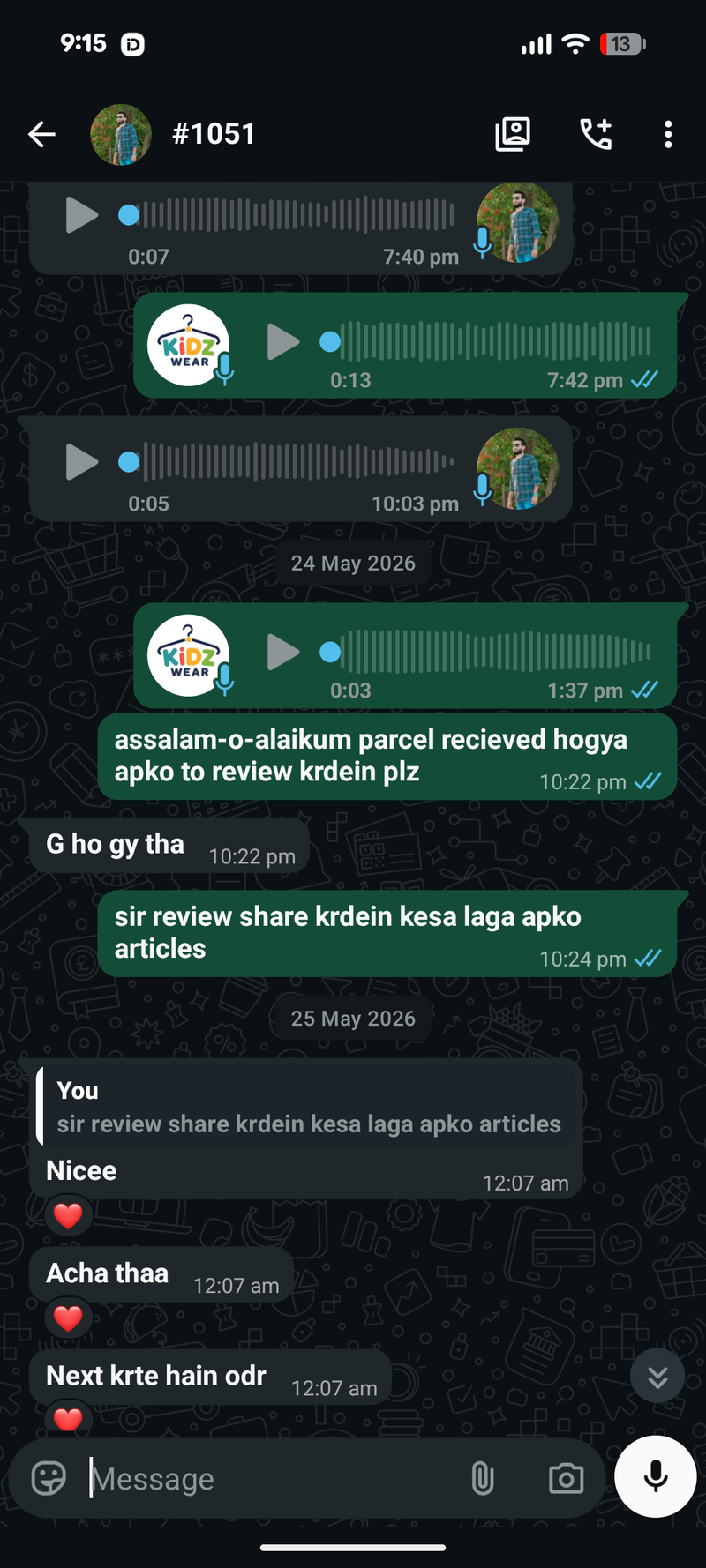 Customer review