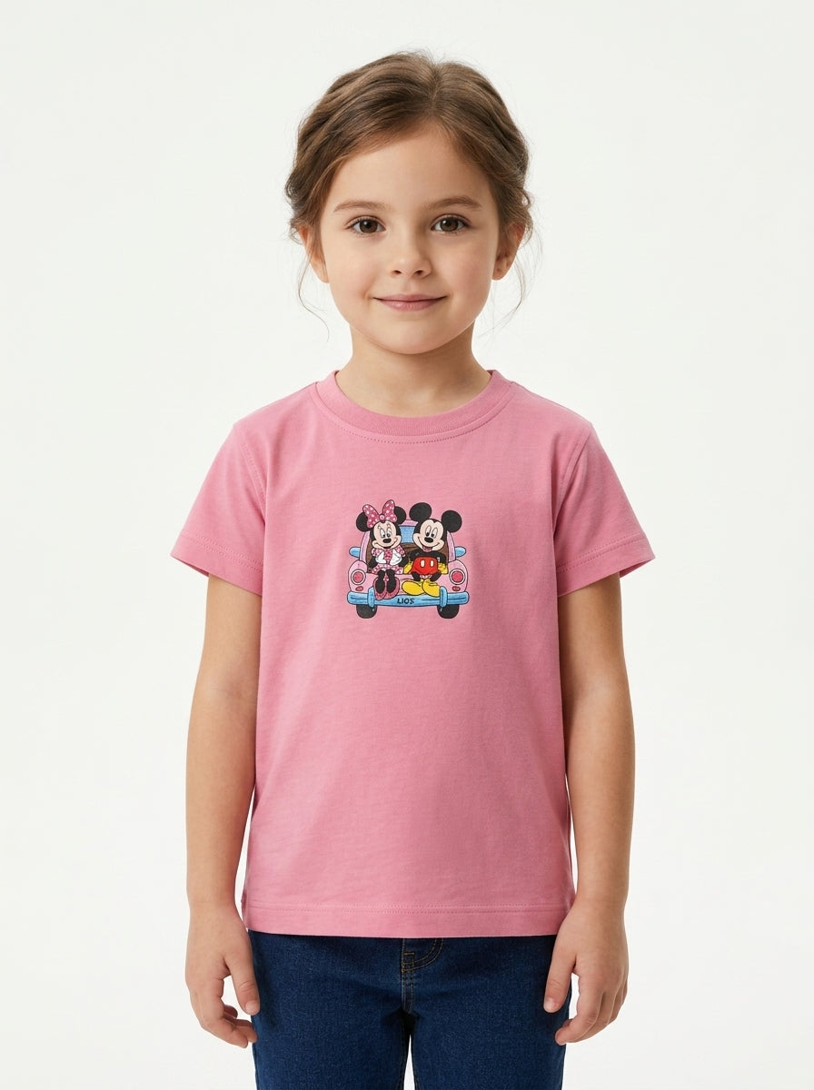 Girls Mickey Mouse Summer T-Shirt – Soft & Comfortable | 2 - 12 Years