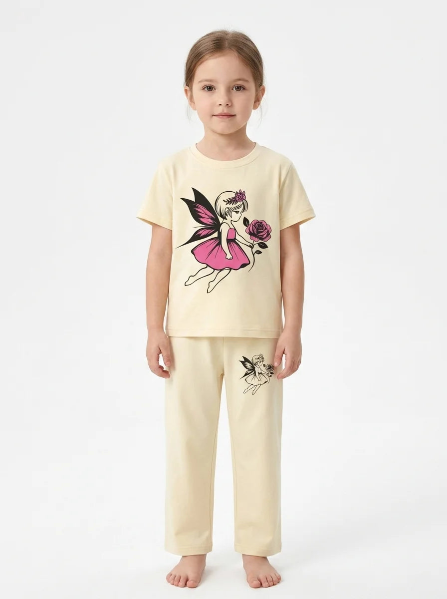 Comfortable Girls' Casual Pajama Set – Soft & Comfortable | 1–10 Years